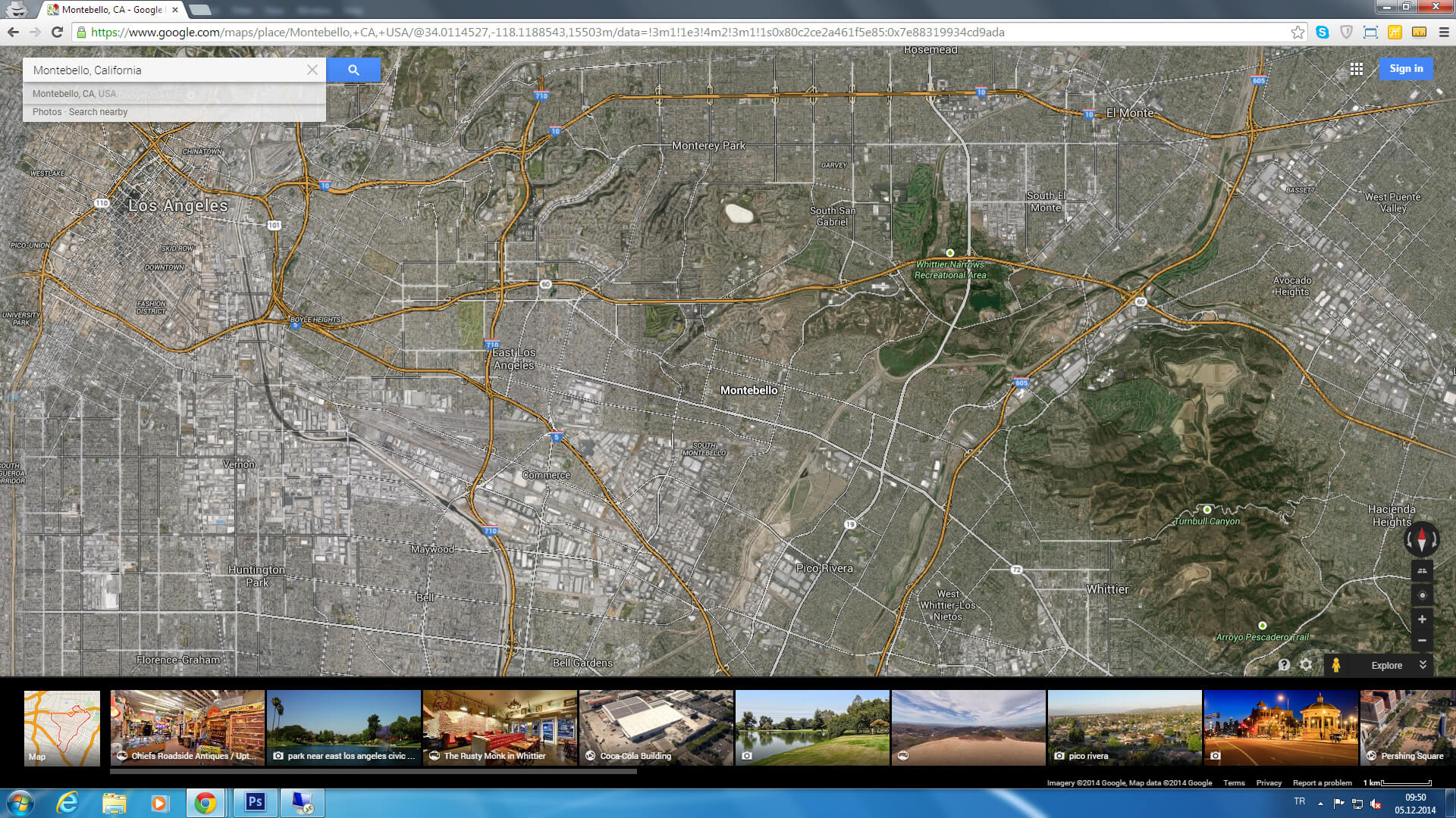 montebello map california us satellite