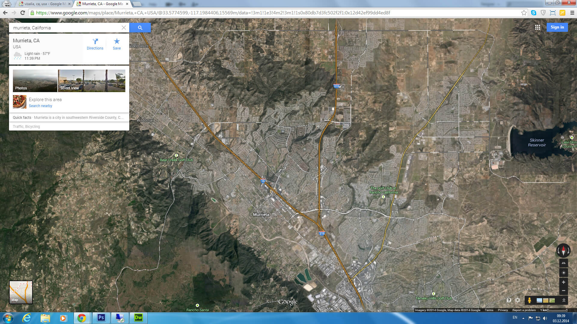 Murrieta Map California Us Satellite