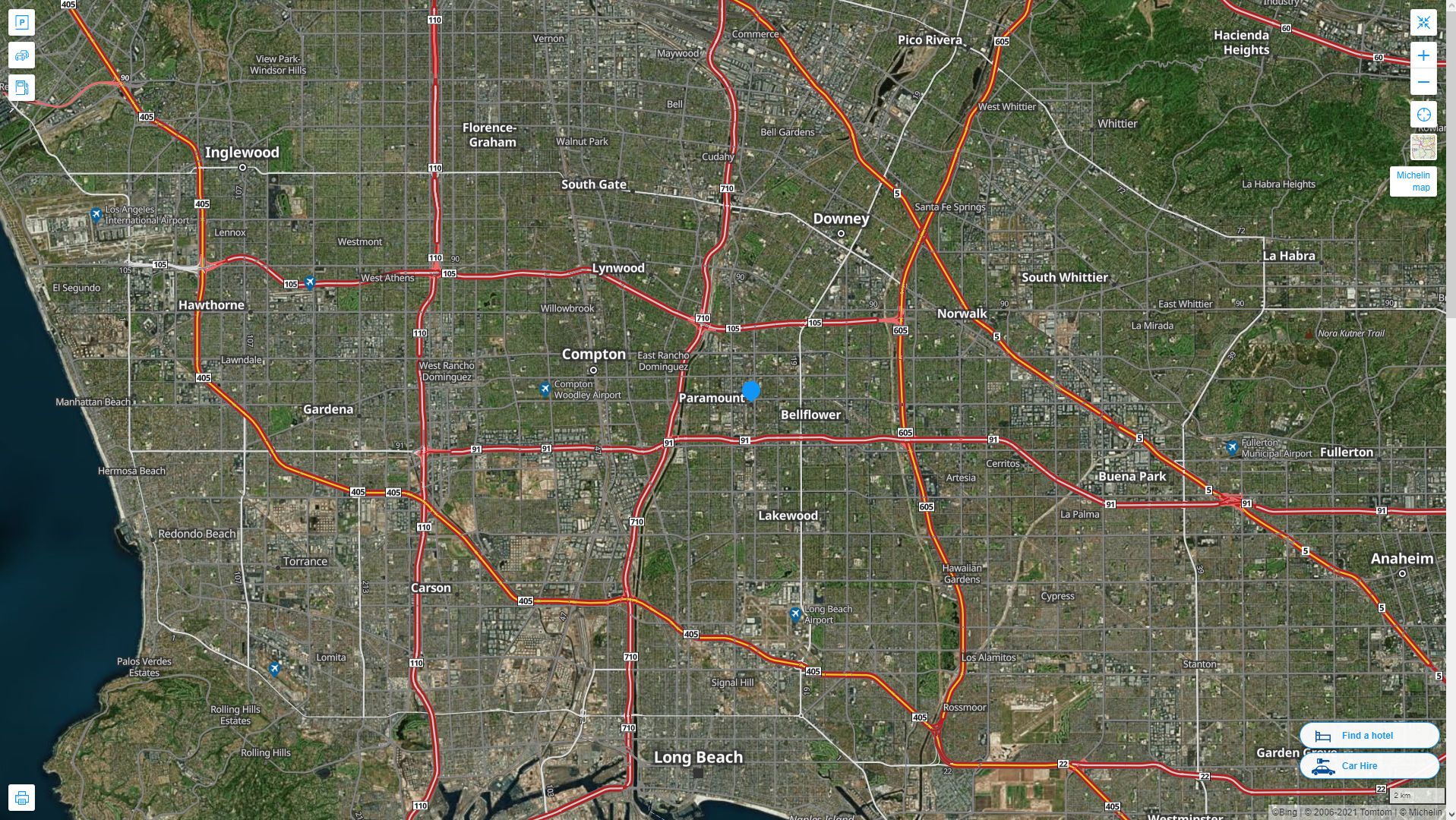 Paramount, California Map