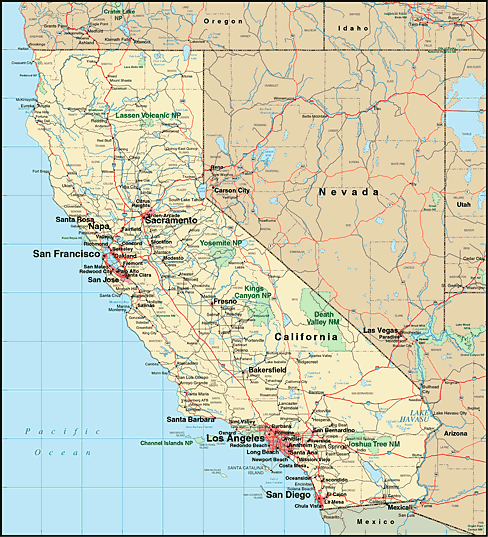 Physical Map California