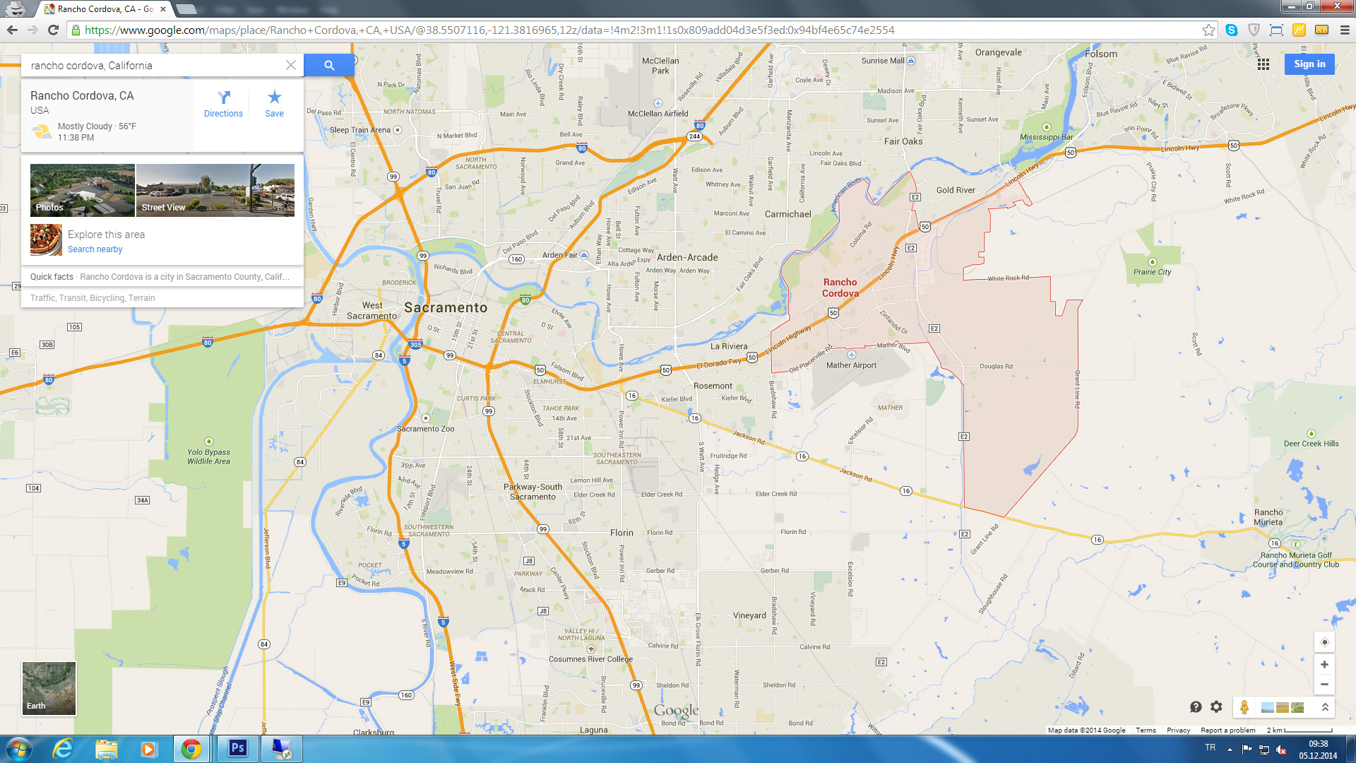 rancho cordova map california us