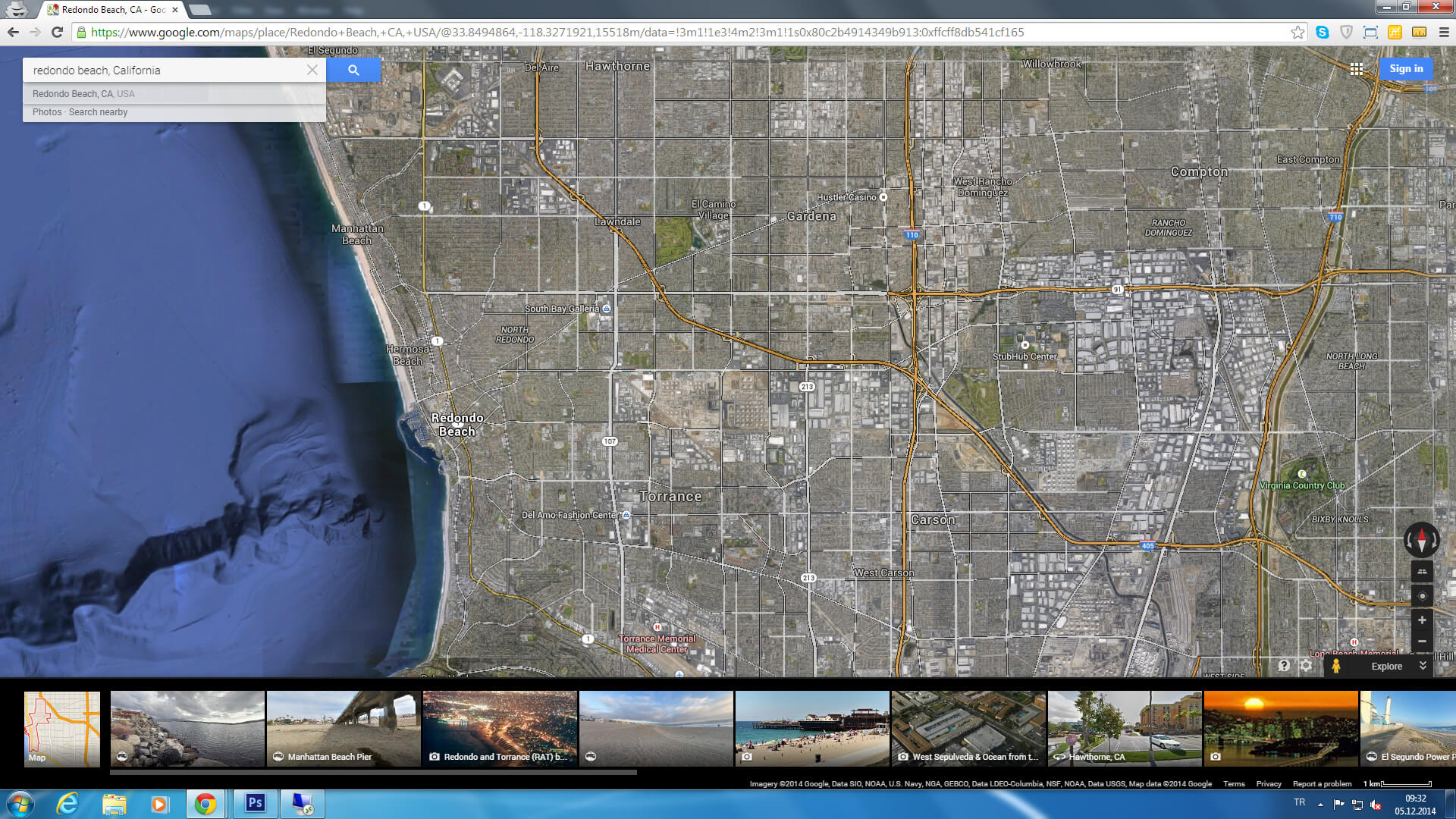 redondo beach map california us satellite