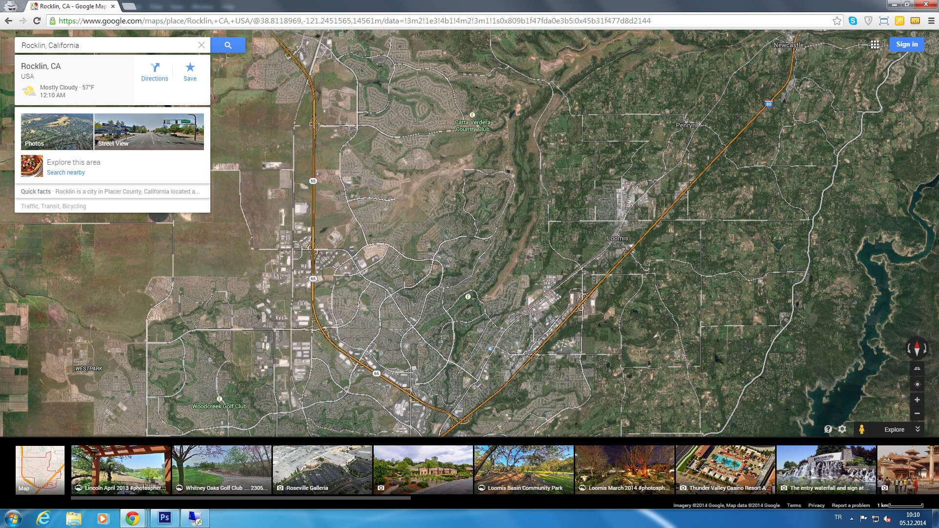 rocklin map california us satellite