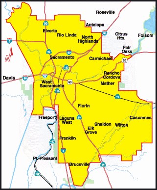 Sacramento Counties Map