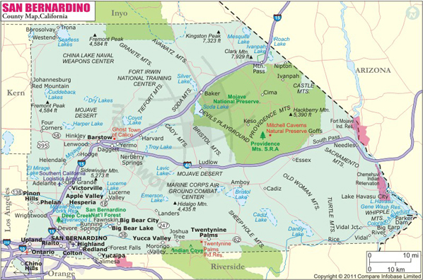 San Bernardino California Map