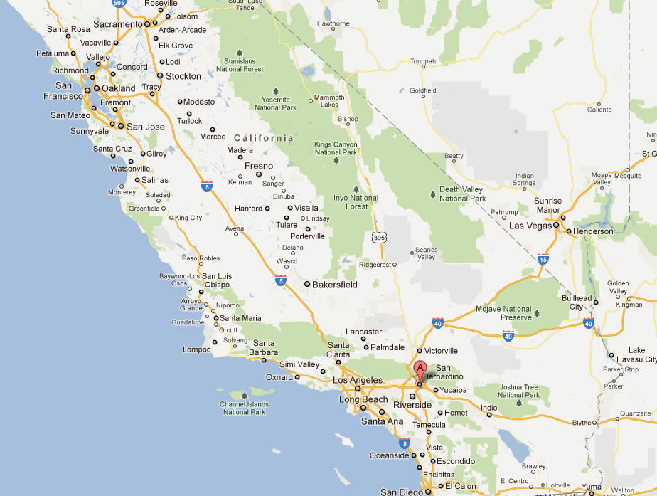 san bernardino map california