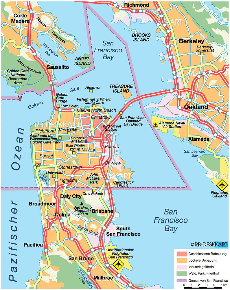 Map of San Francisco, CA