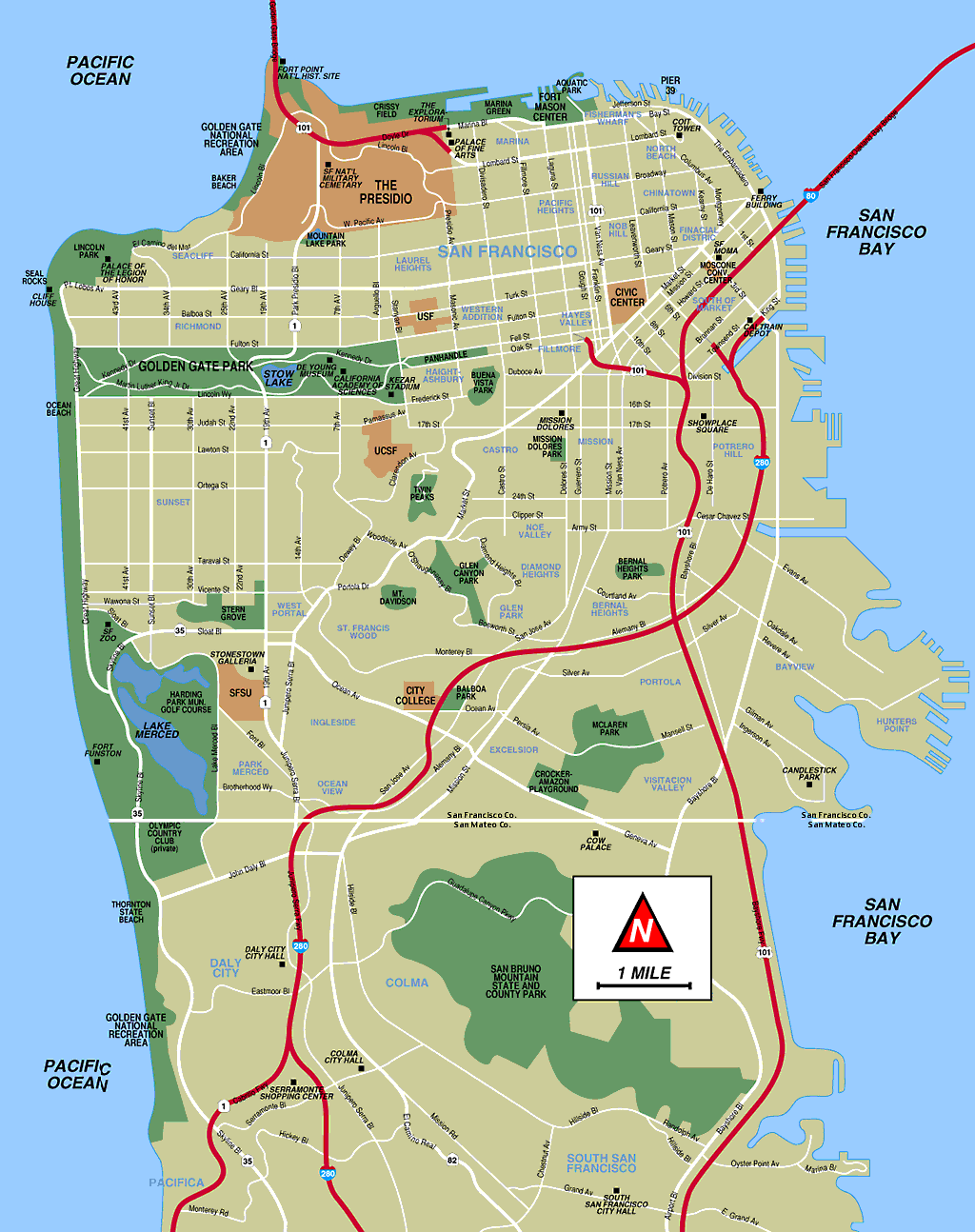 san francisco city map