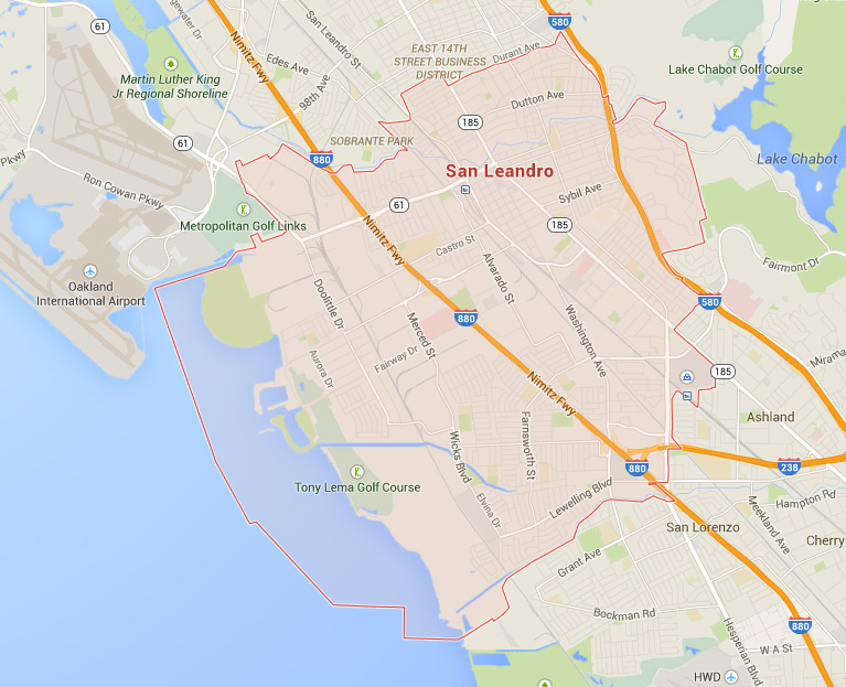 San Leandro, California Map