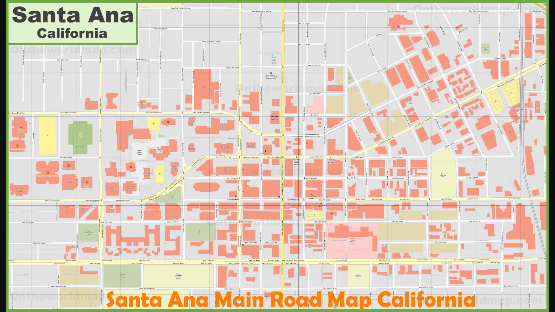 Santa Ana California Map Santa Ana, California Map