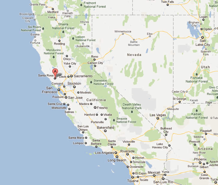santa rosa map california
