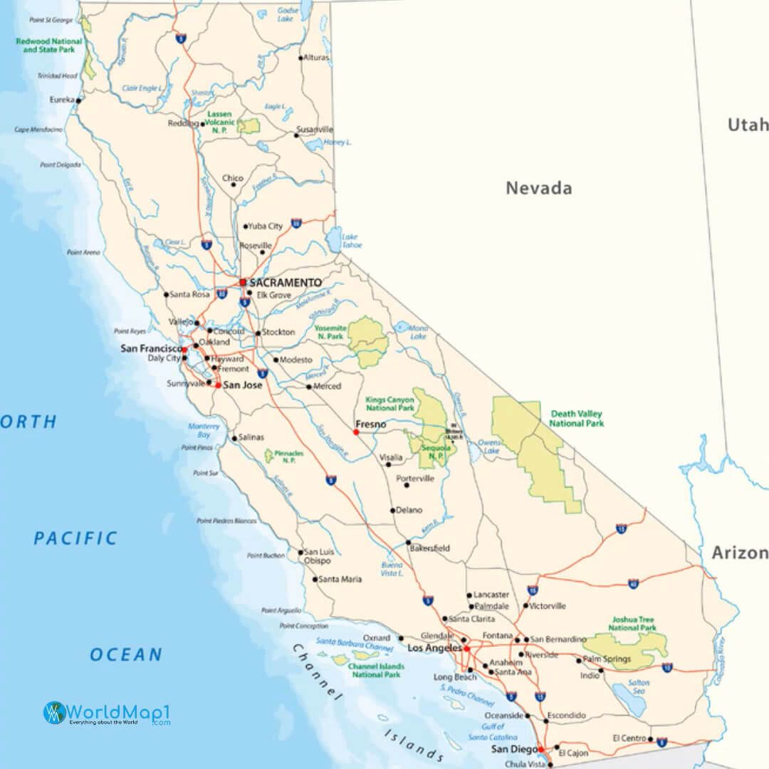 California City Map Printable - California%20National%20Parks%20Map
