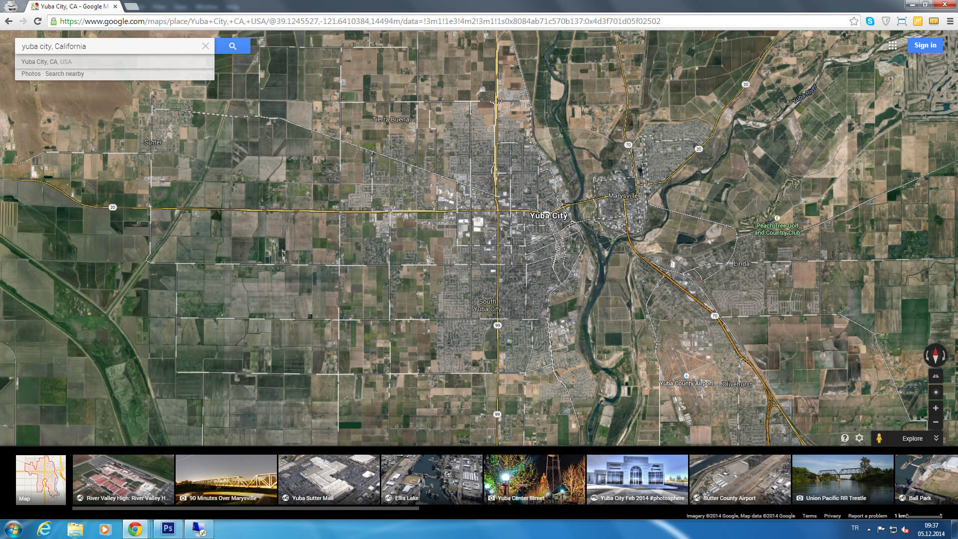 Yuba city map california us satellite.