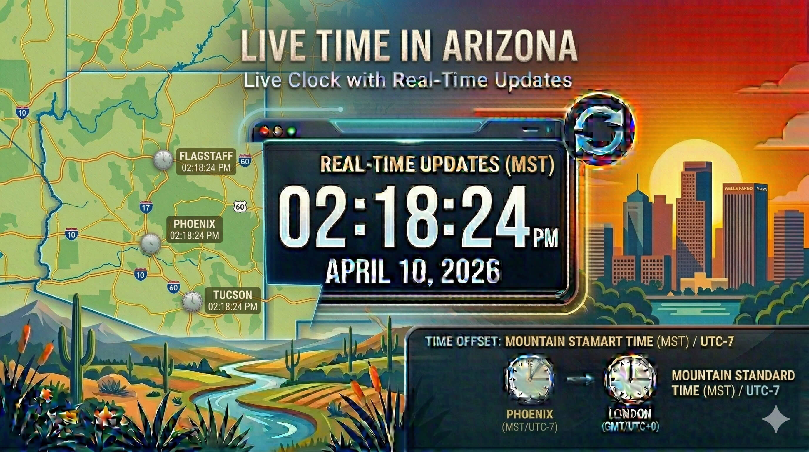 Live Clock in Arizona
