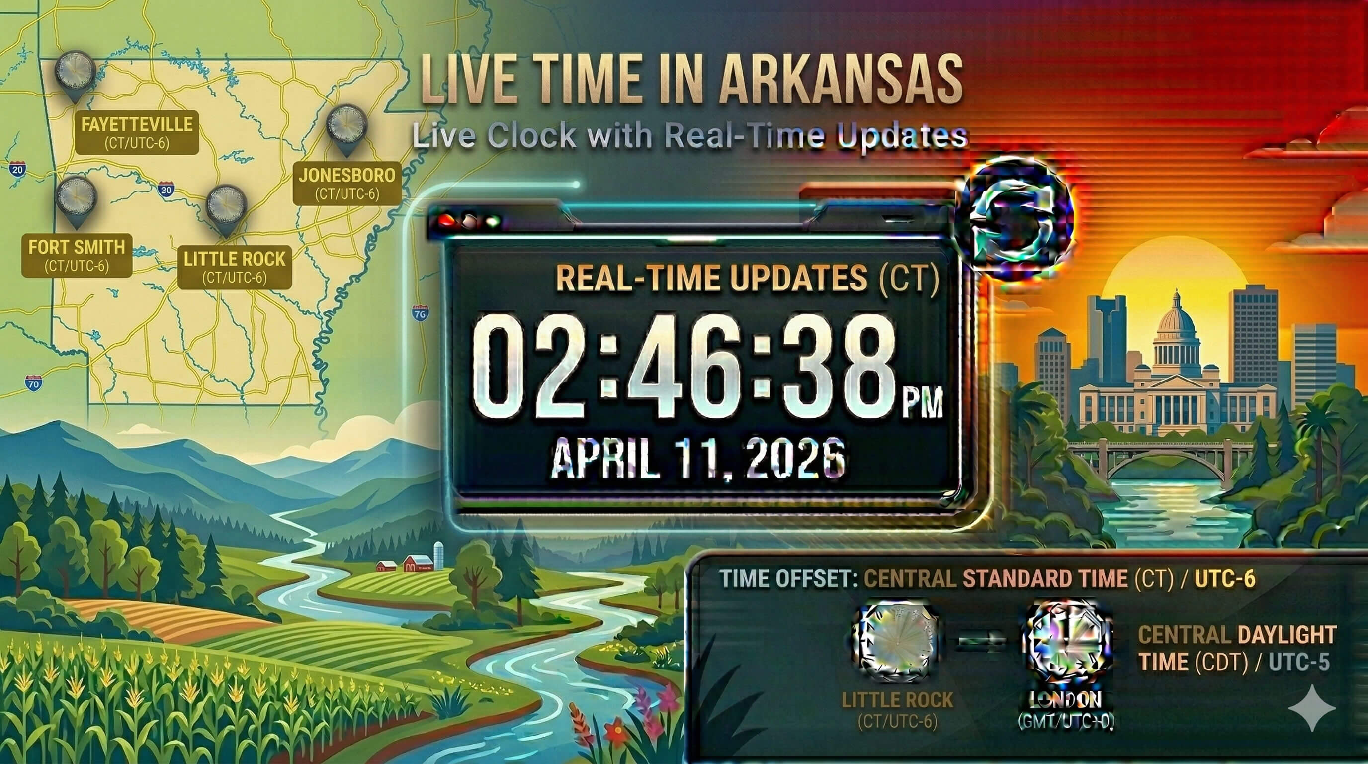 Live Clock in Arkansas