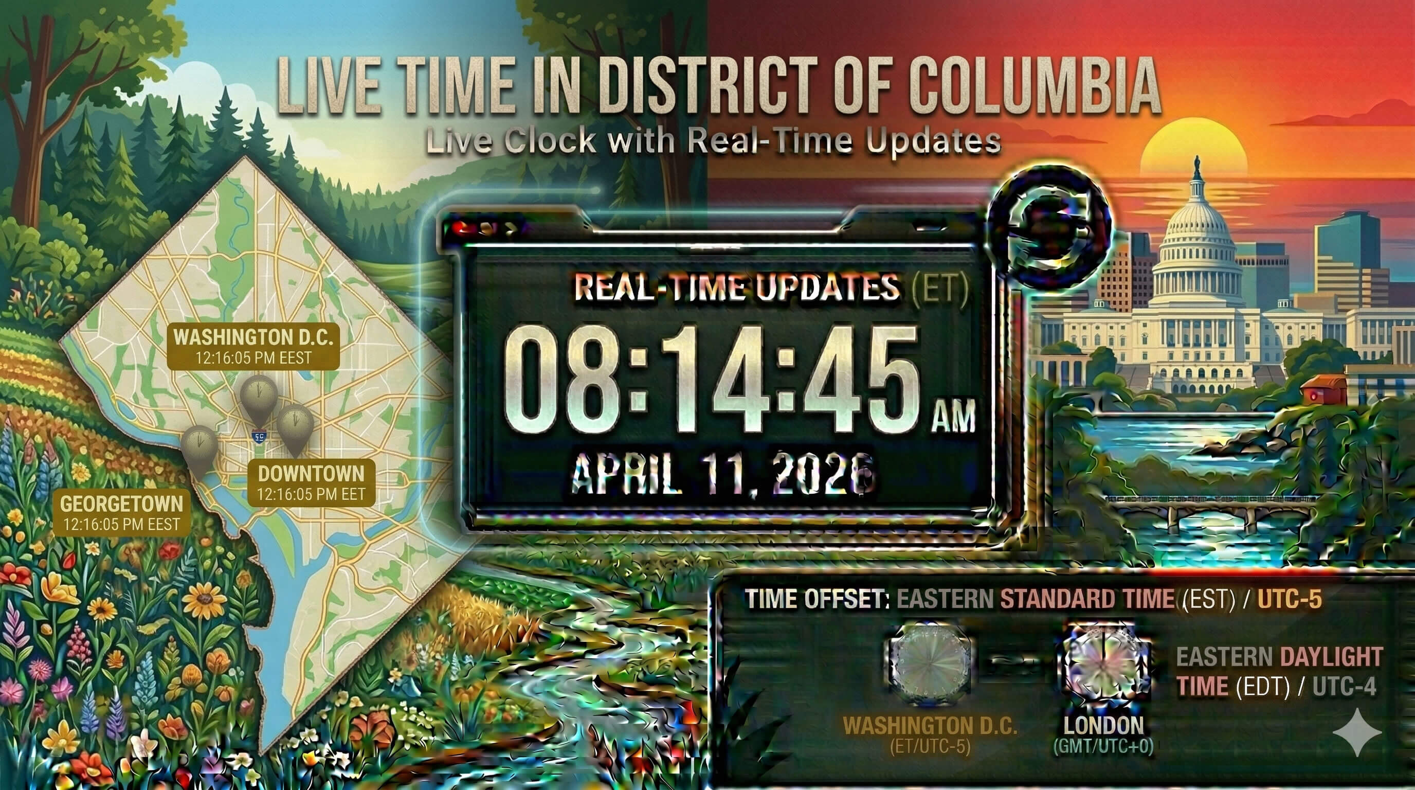 Live Clock in District of Columbia