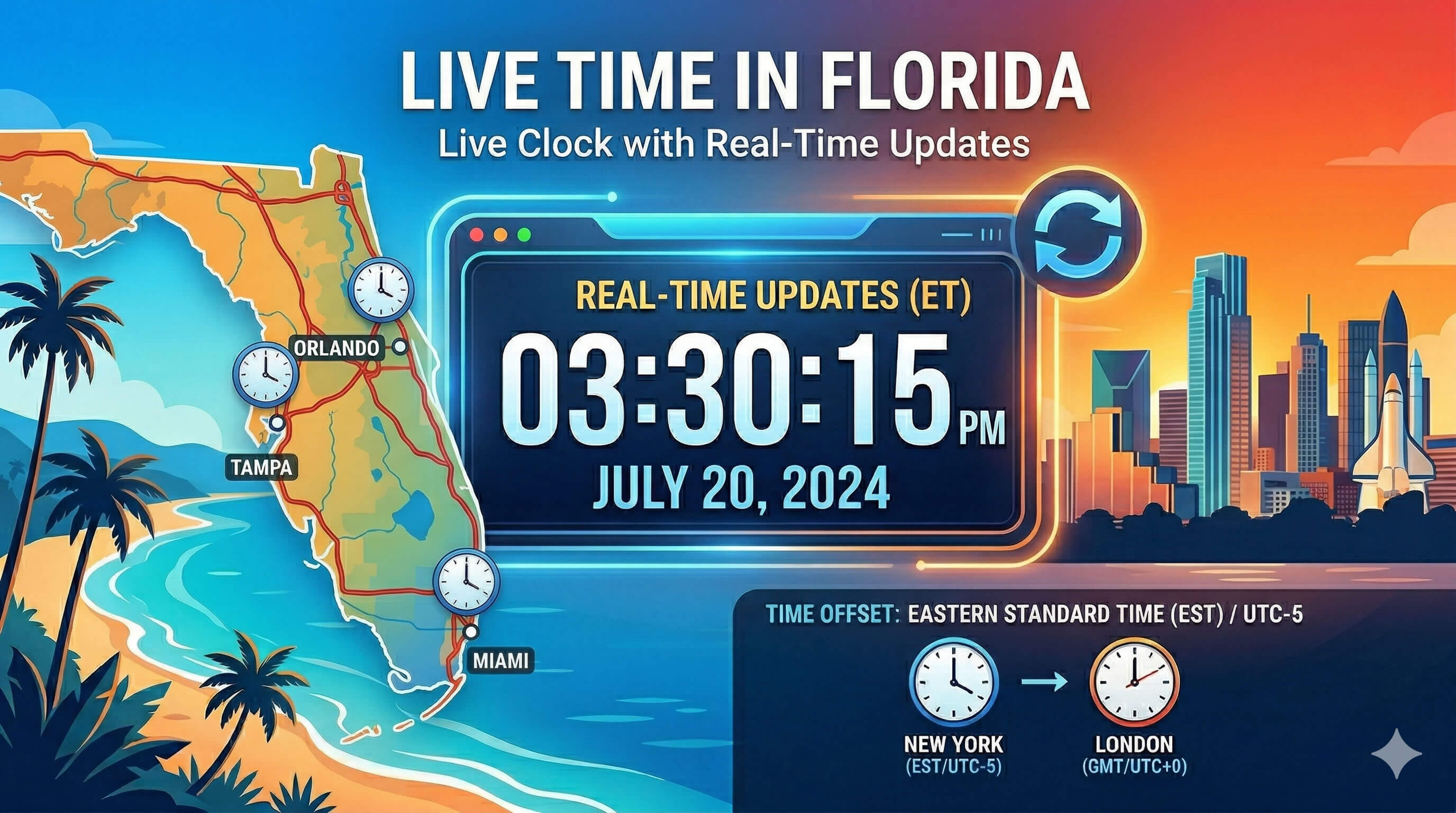 Live Clock in Florida
