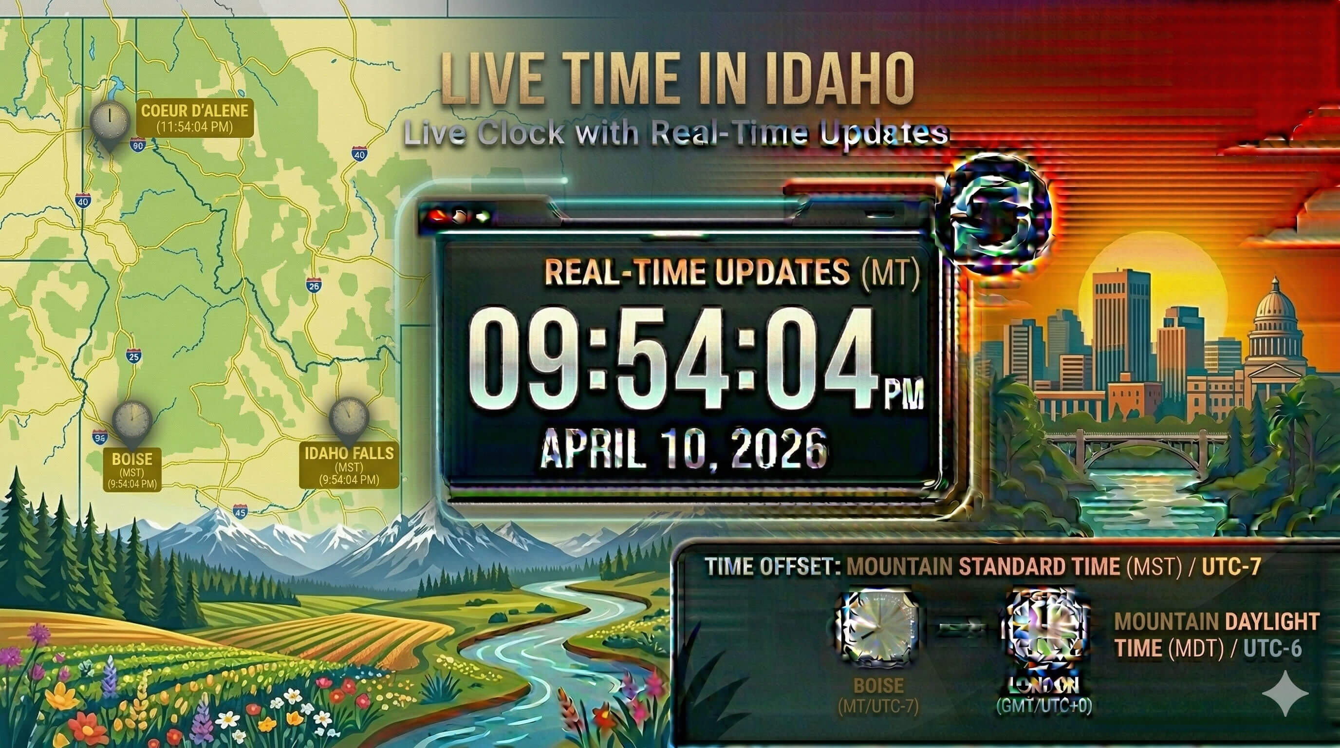 Live Clock in Idaho