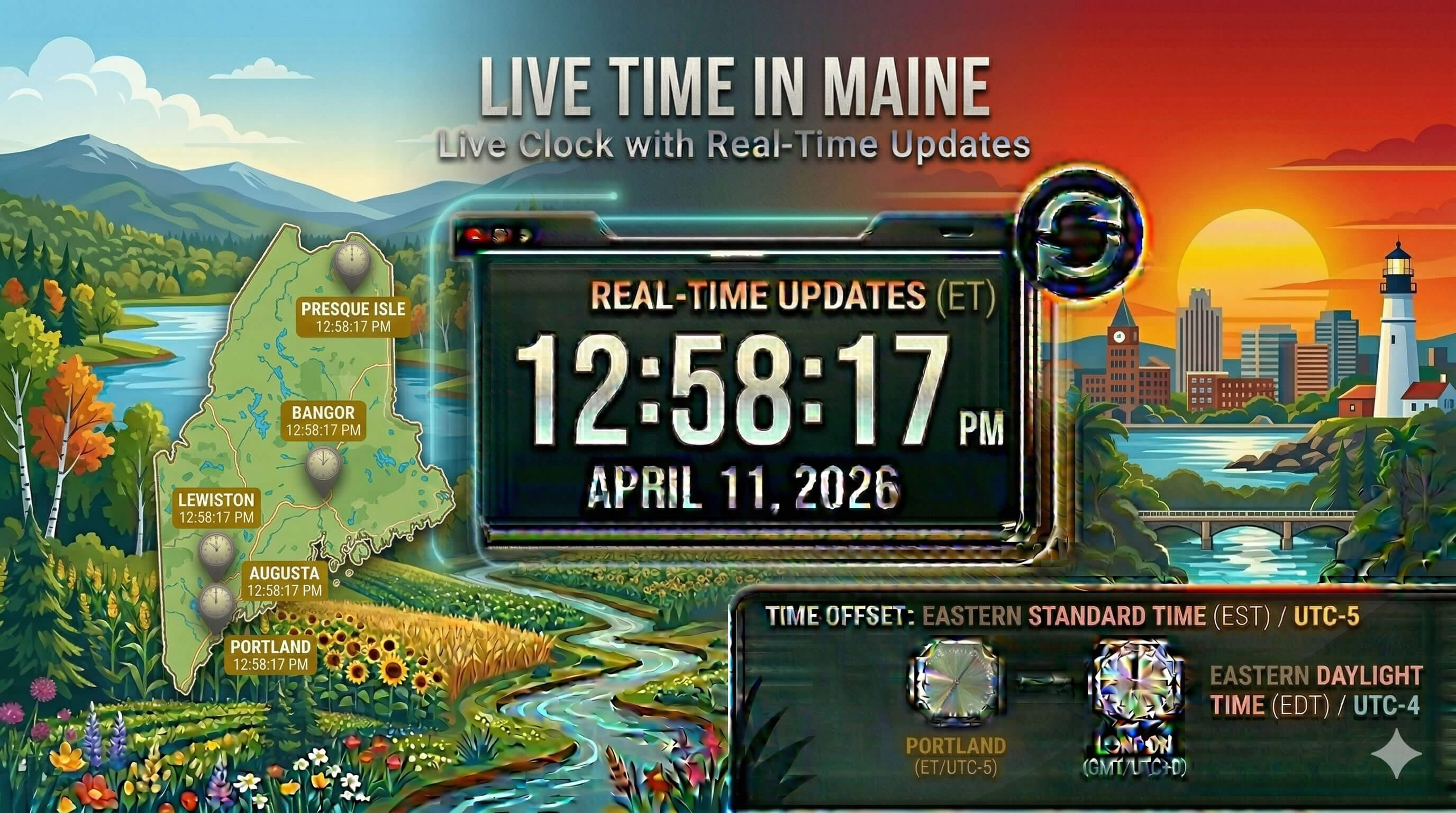 Live Clock in Maine