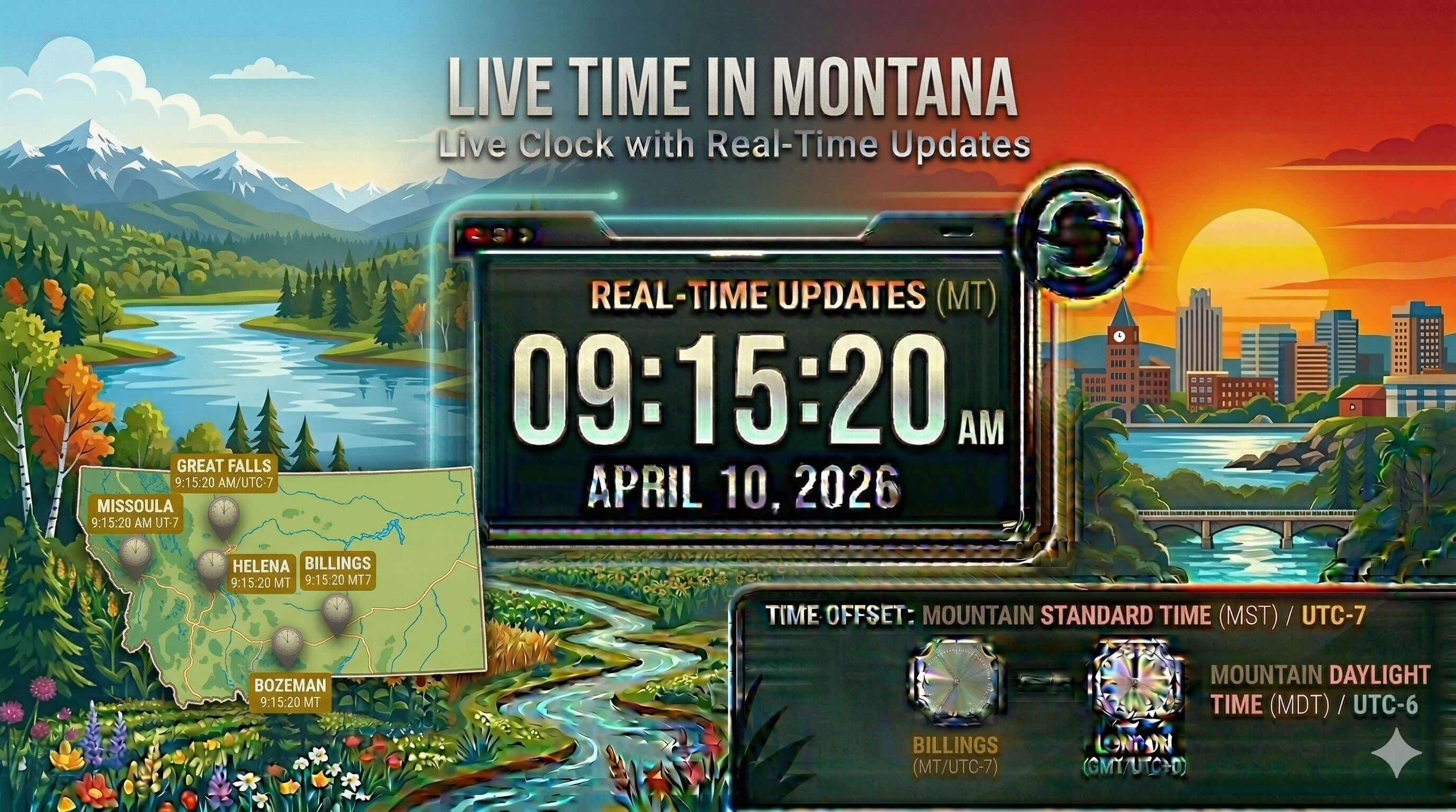 Live Clock in Montana