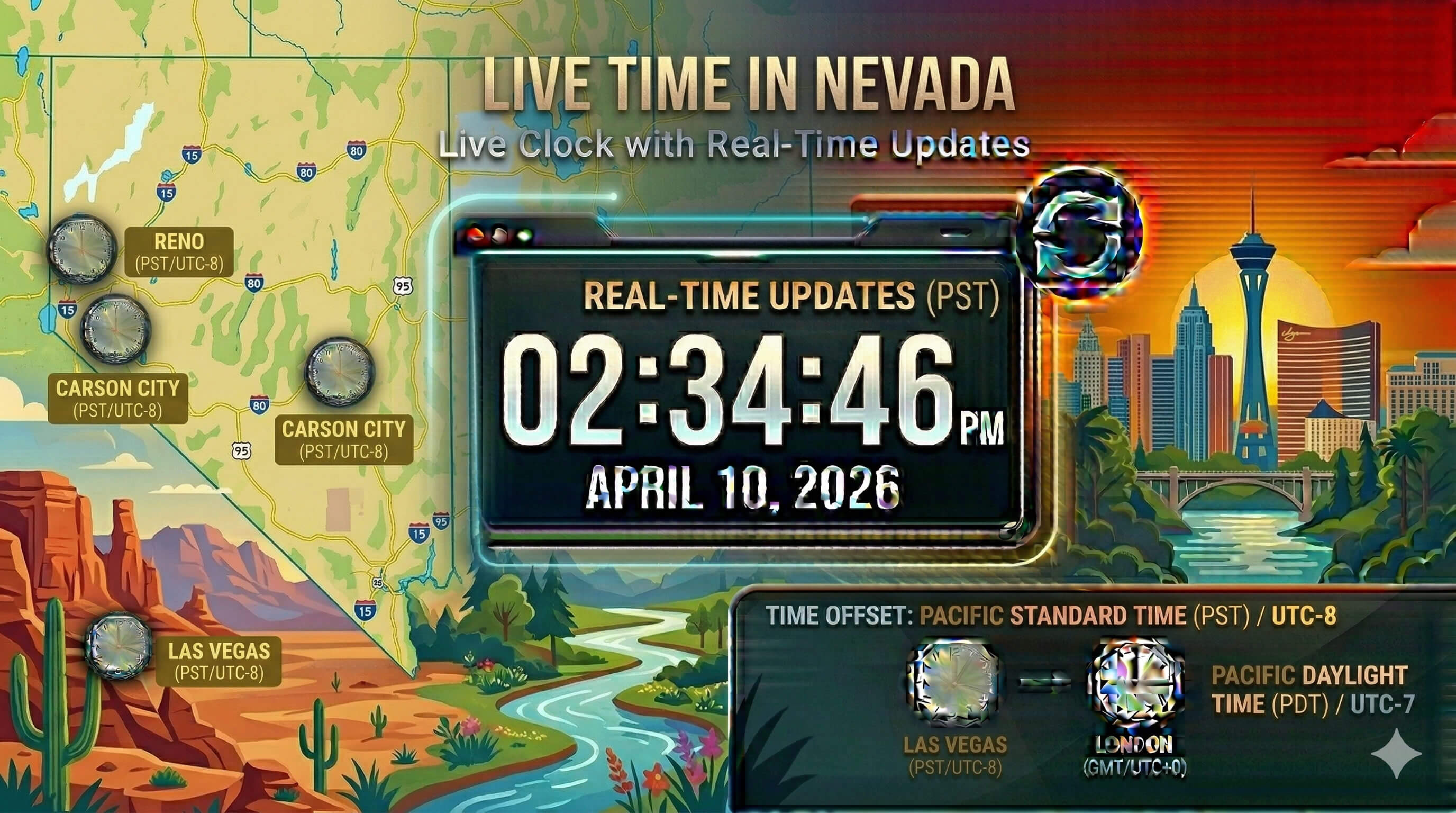 Live Clock in Nevada