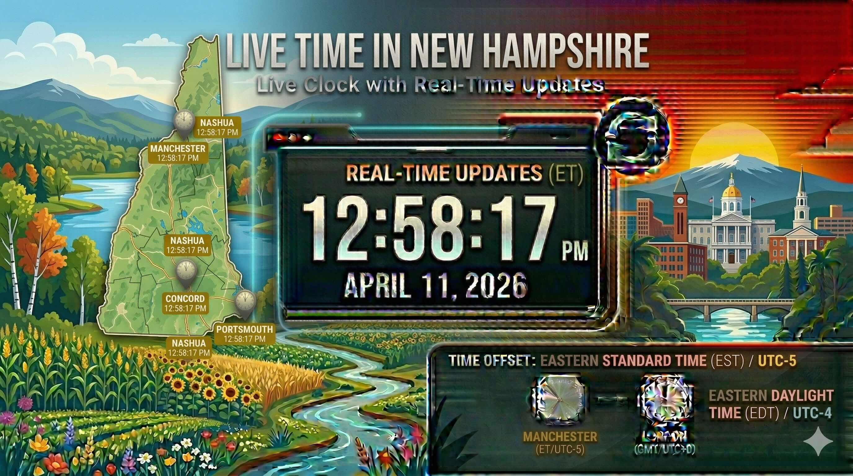 Live Clock in New Hampshire