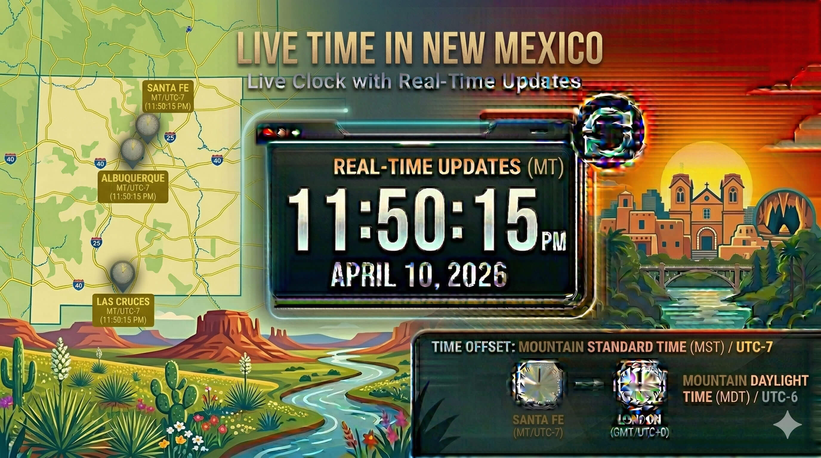 Live Clock in New Mexico