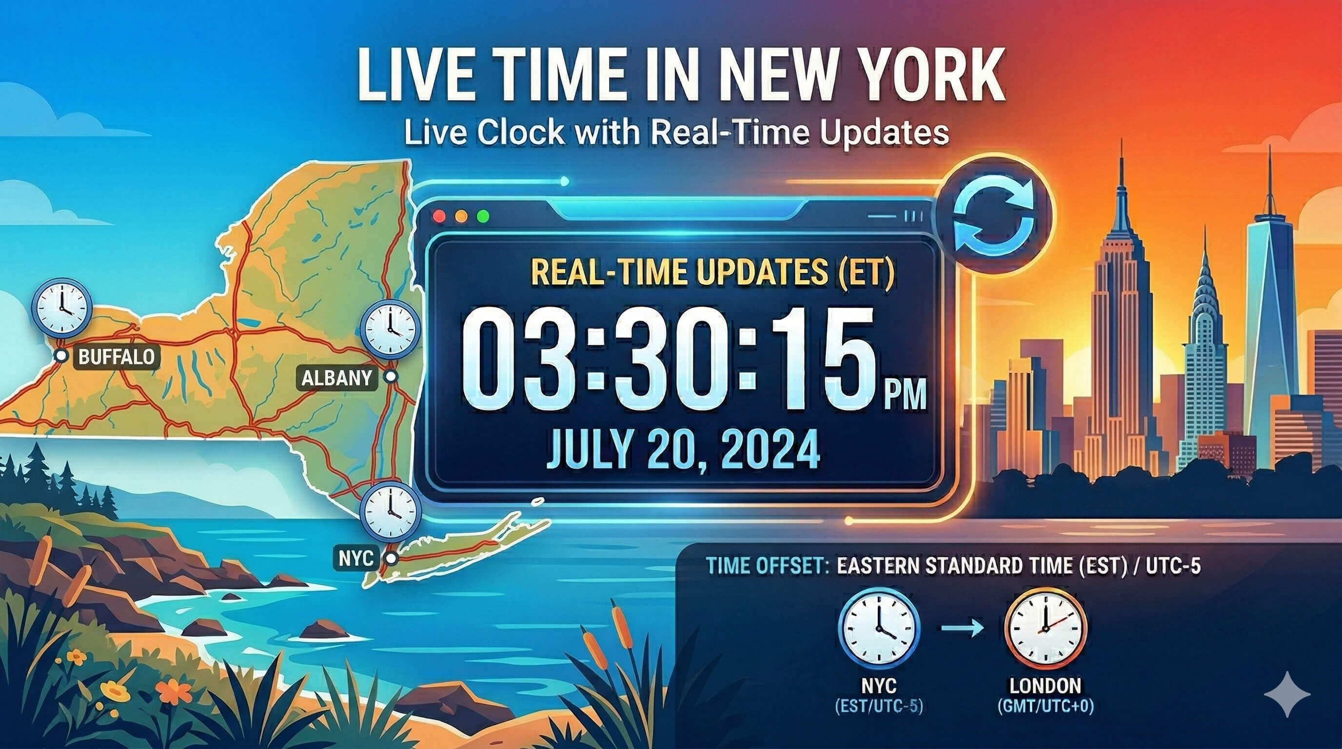Live Clock in New York