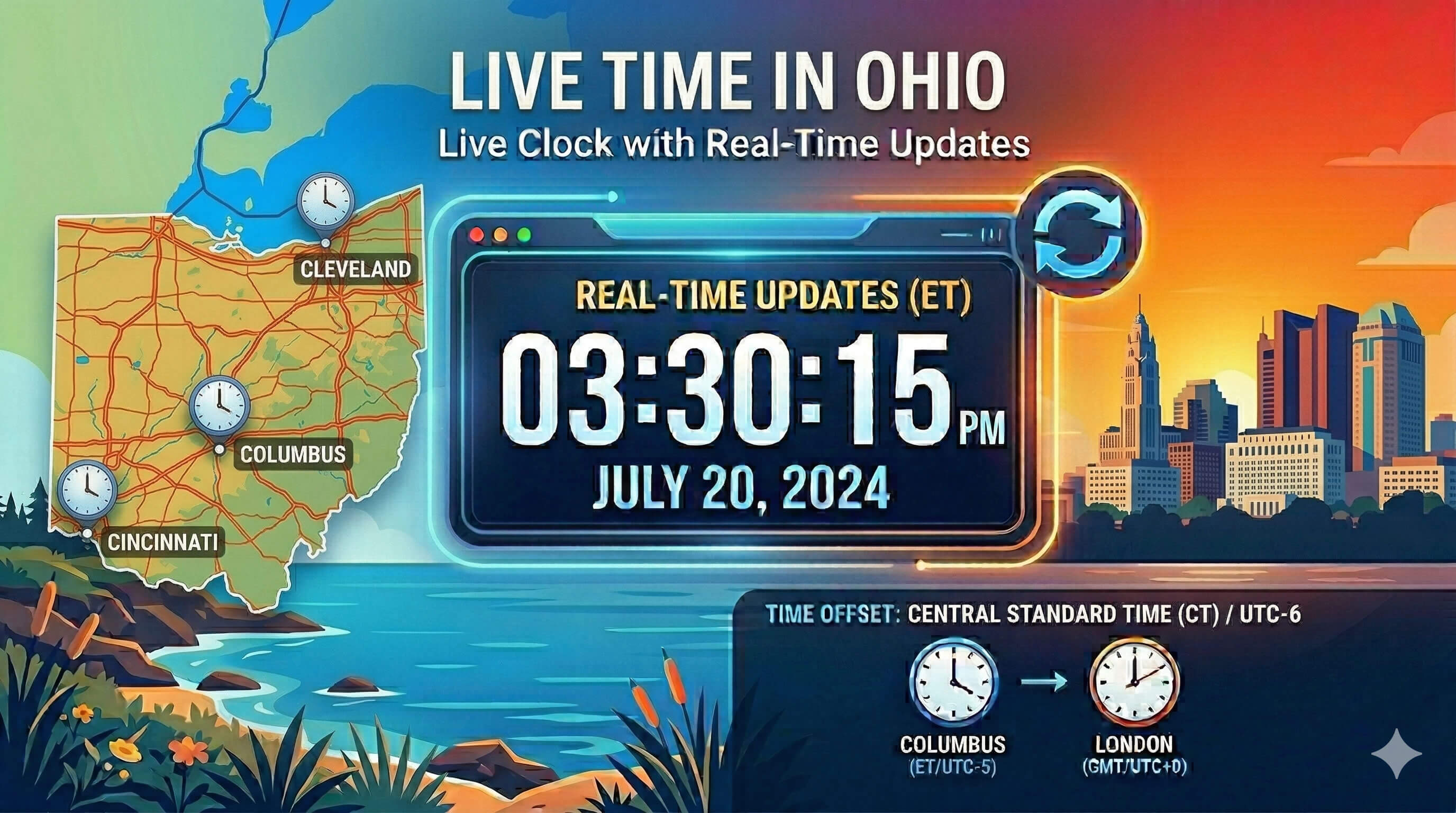 Live Clock in Ohio