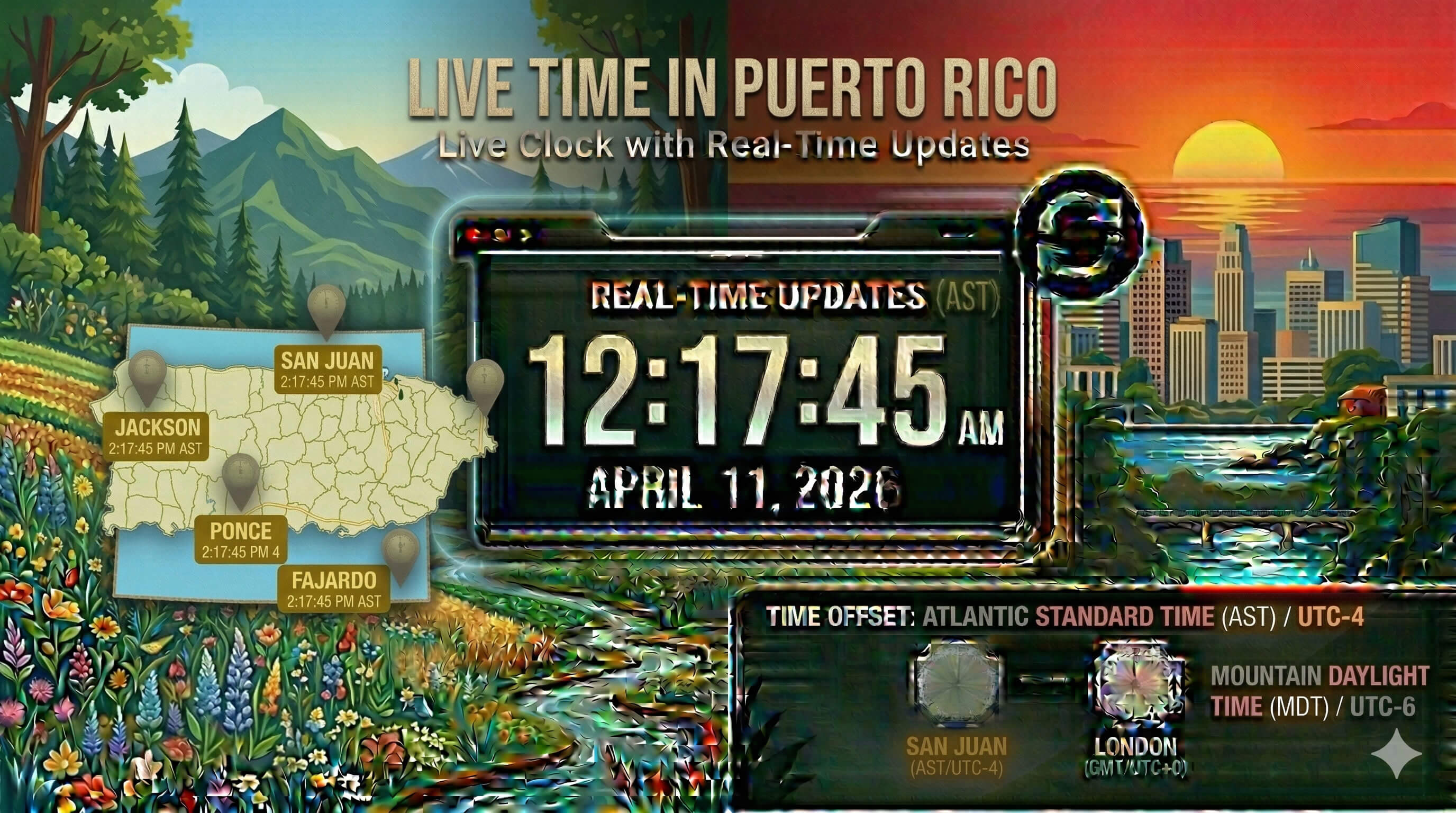 Live Clock in Puerto Rico