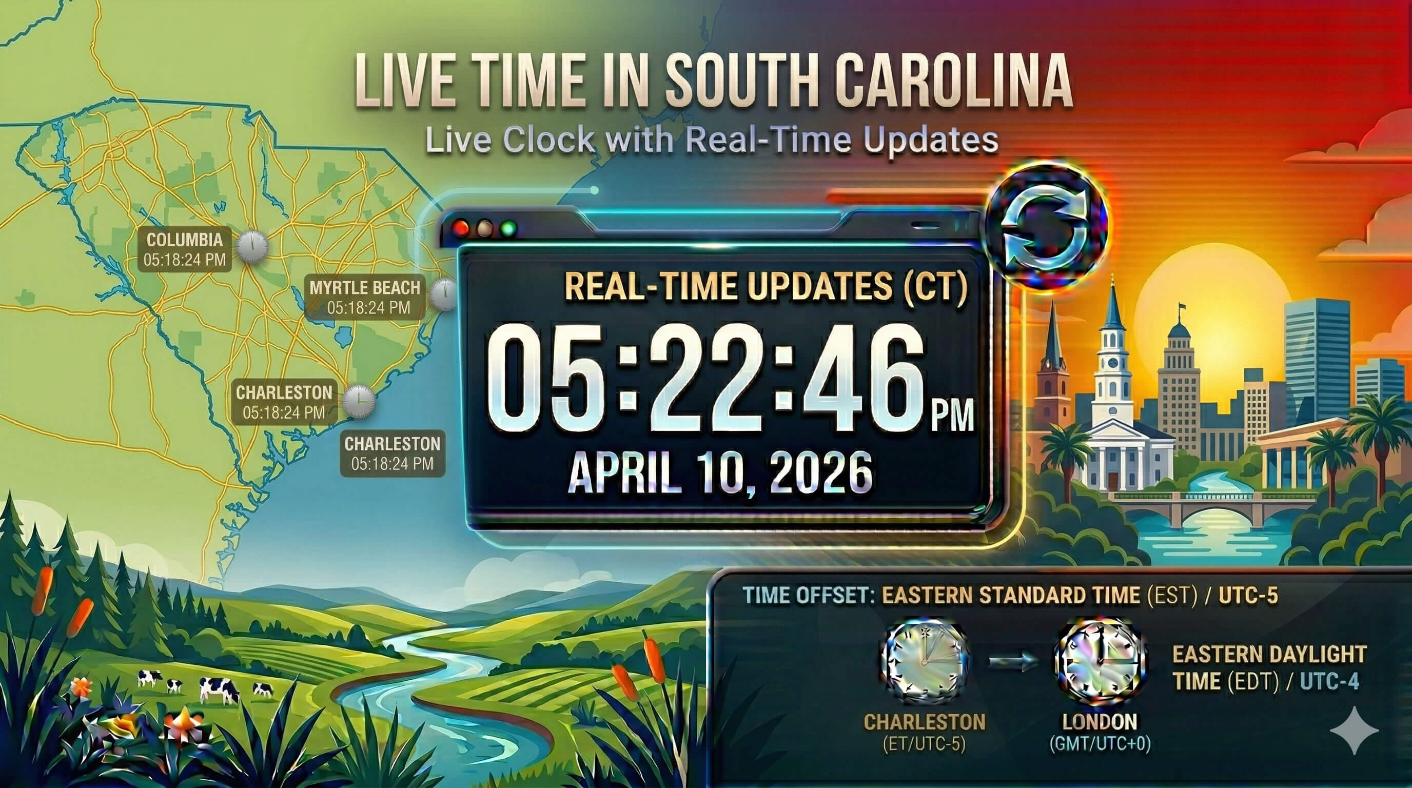 Live Clock in South Carolina