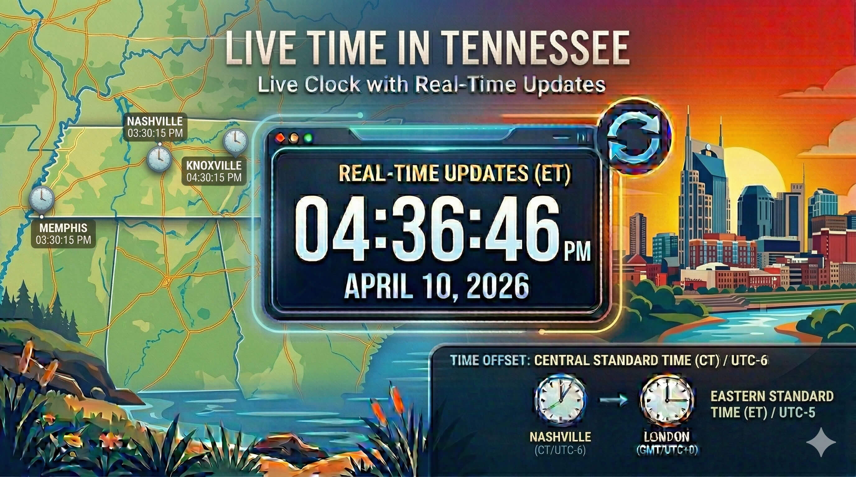 Live Clock in Tennessee
