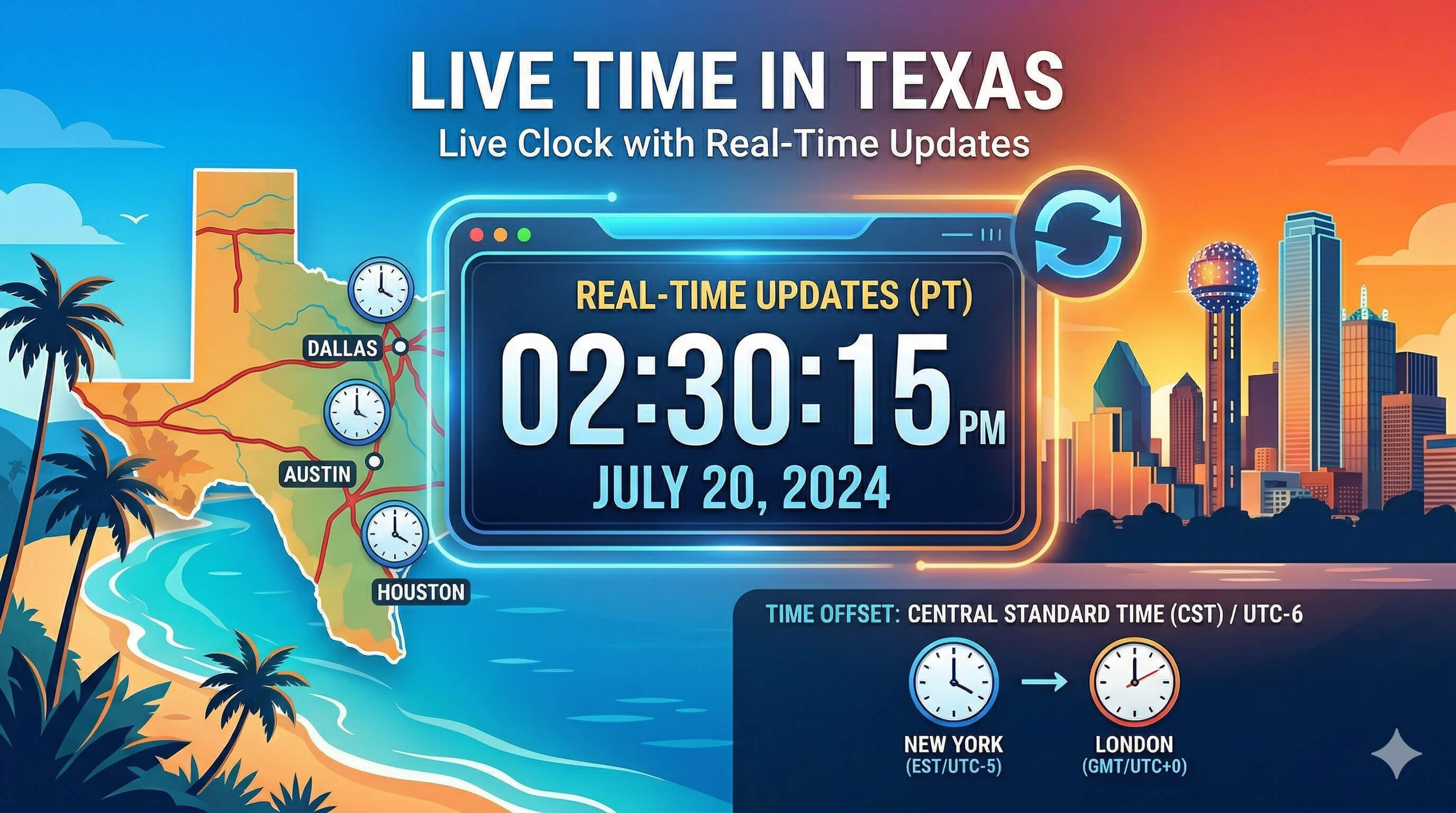 Live Clock in Texas