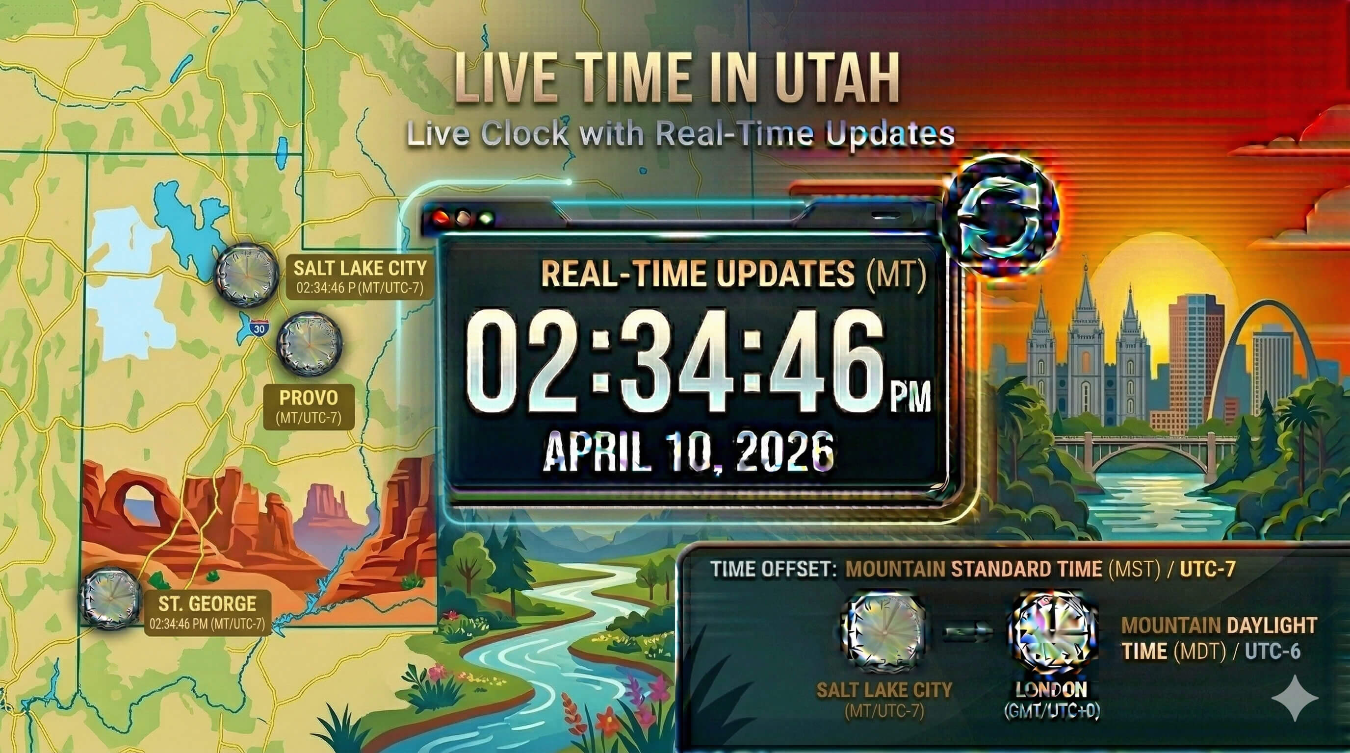 Live Clock in Utah
