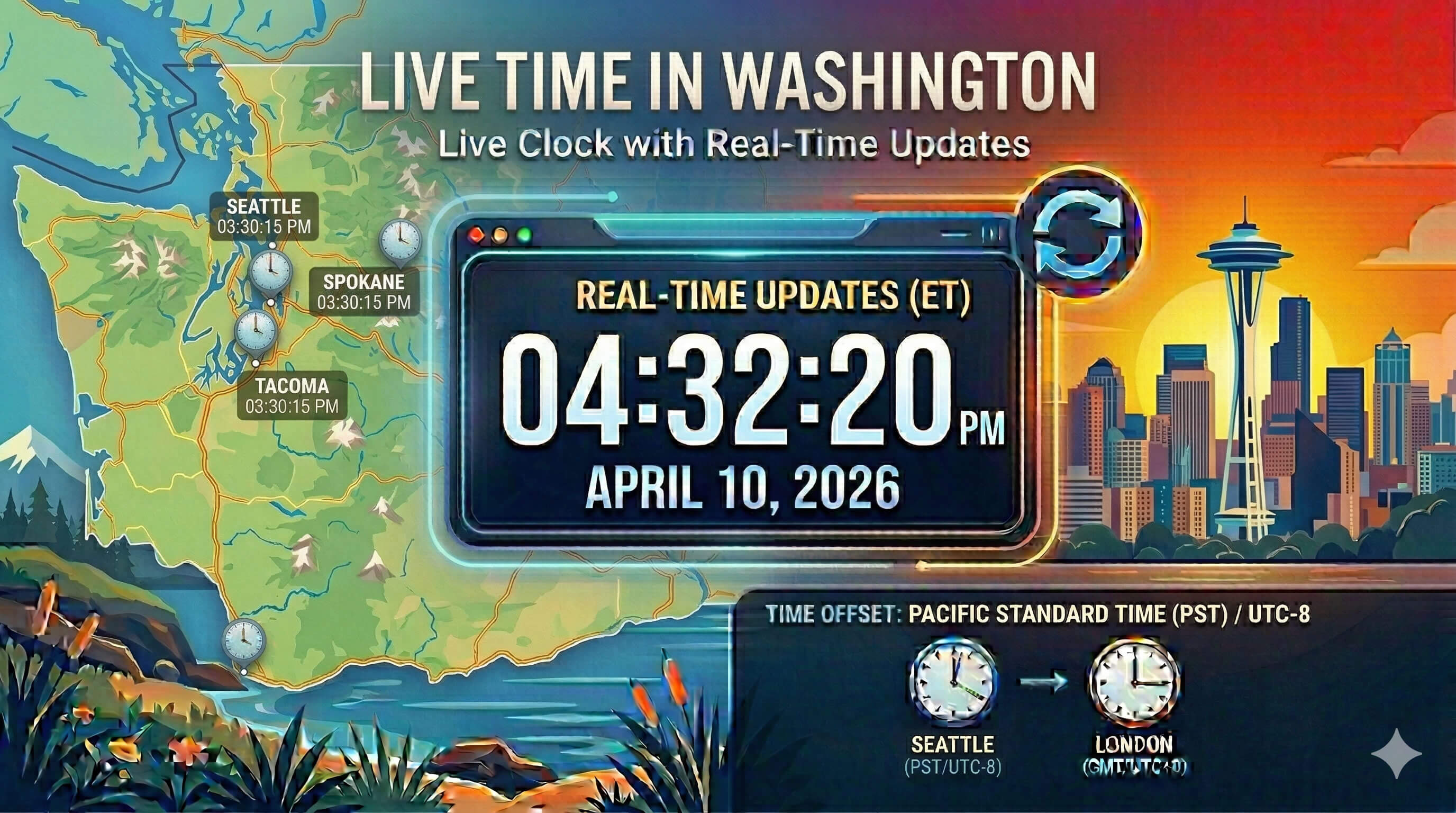 Live Clock in Washington