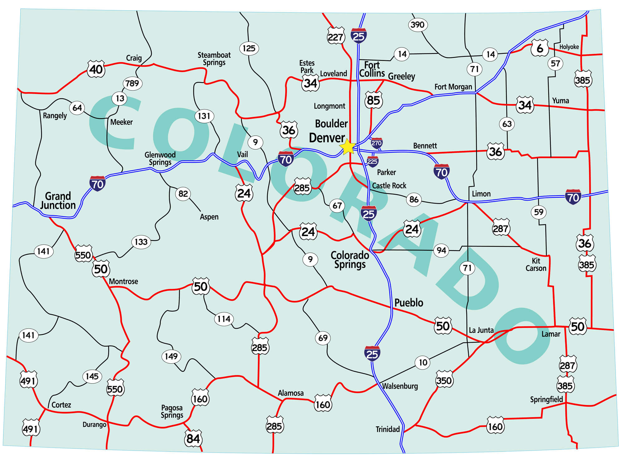 Colorado Road Map