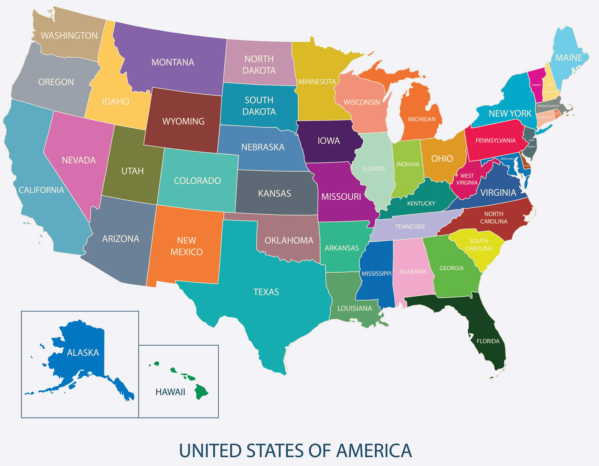 Colorful Map of Colorado and US