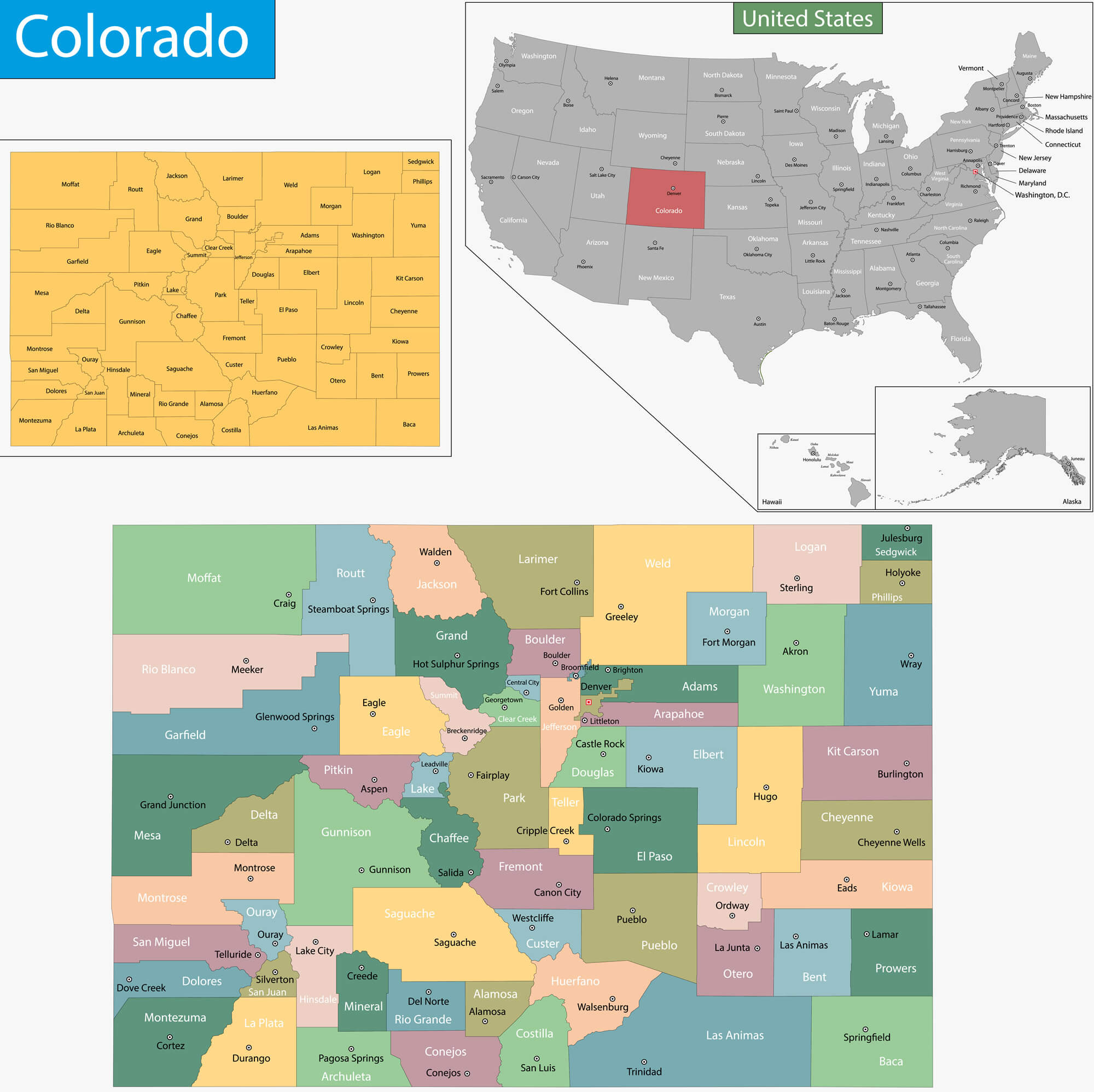 Map of Colorado state