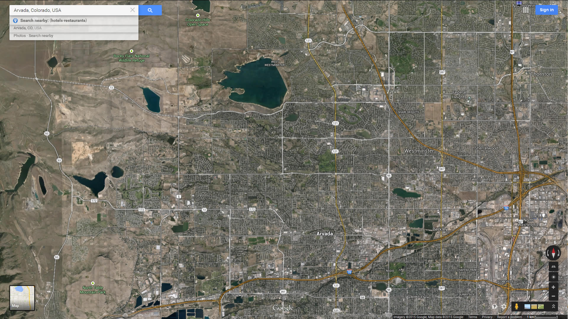 arvada map colorado us satellite