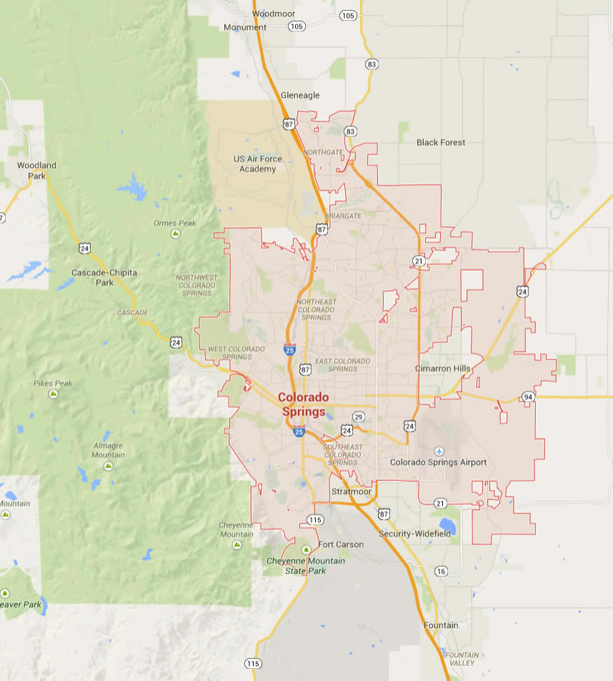 colorado springs colorado map usa