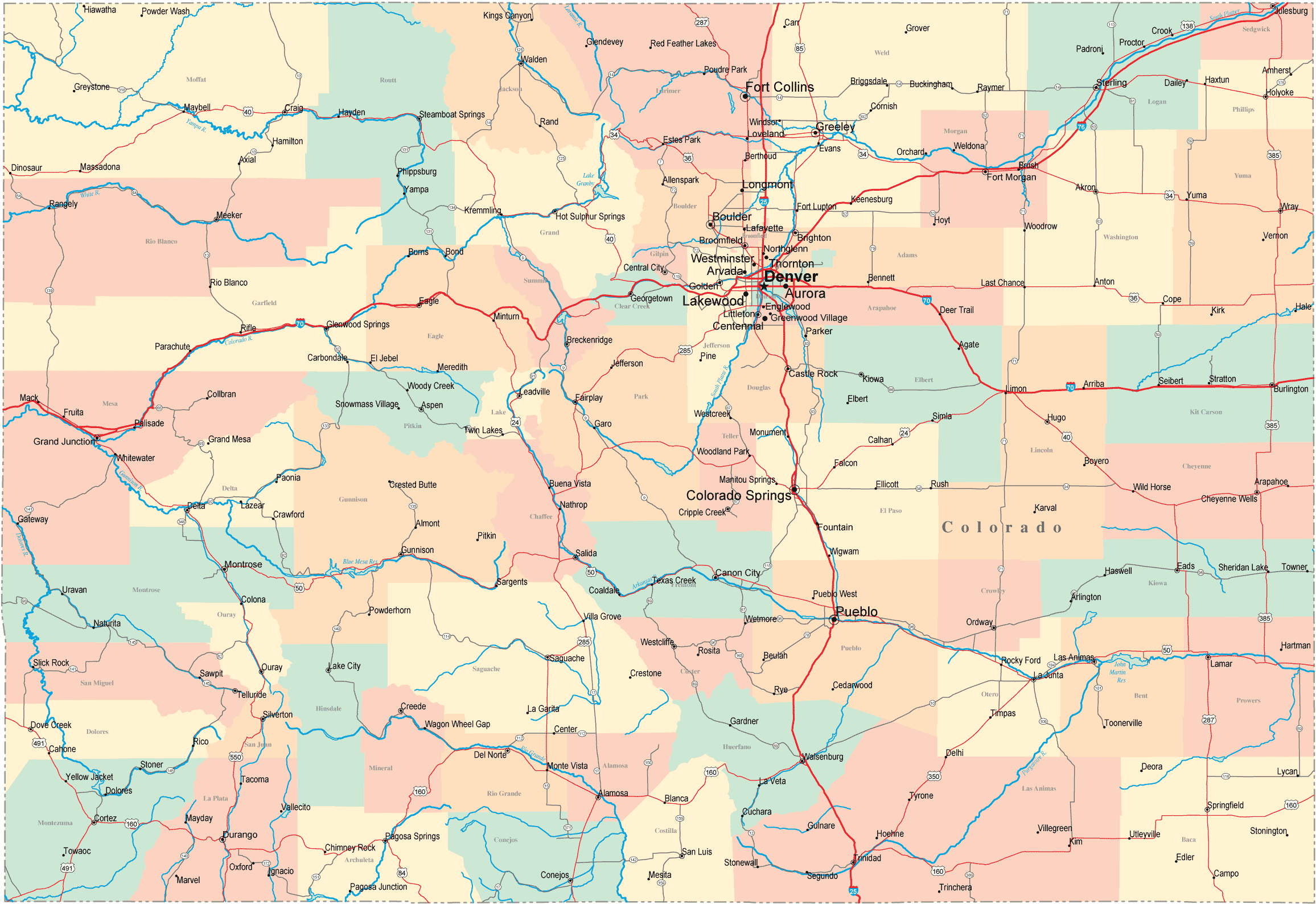 Colorado Road Map