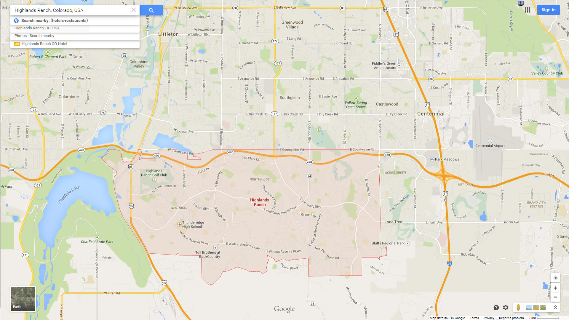 Highlands Ranch, Colorado Map