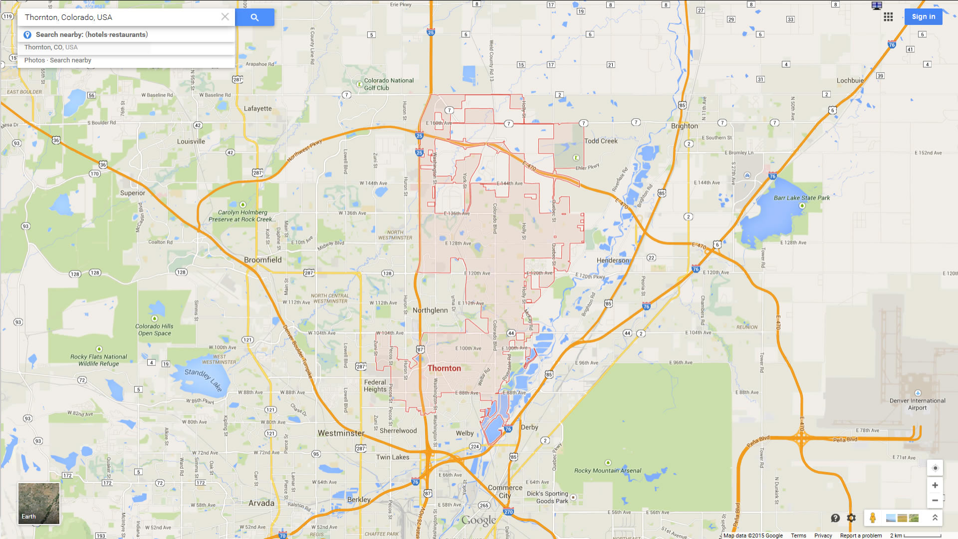 thornton map colorado us