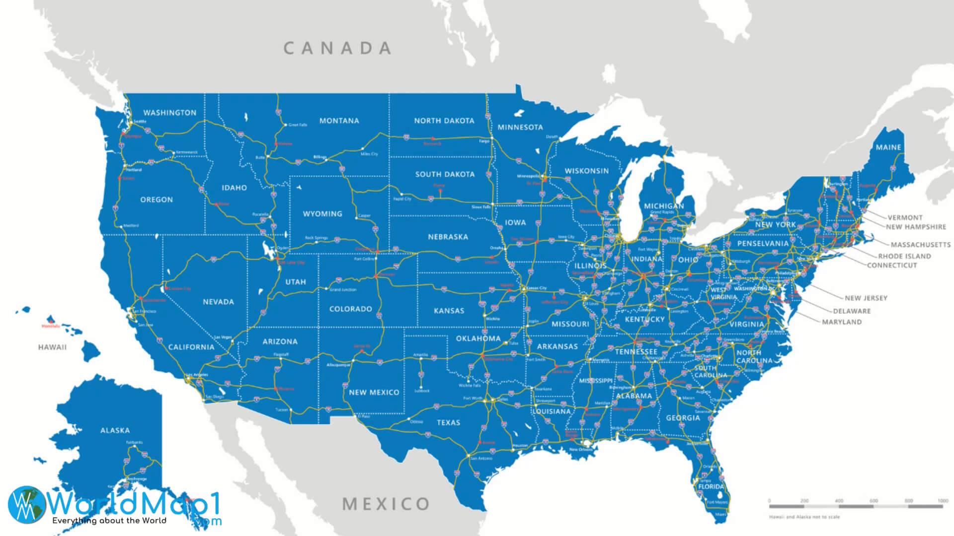 Large Color Map of the USA - Interactive%20United%20States%20Map