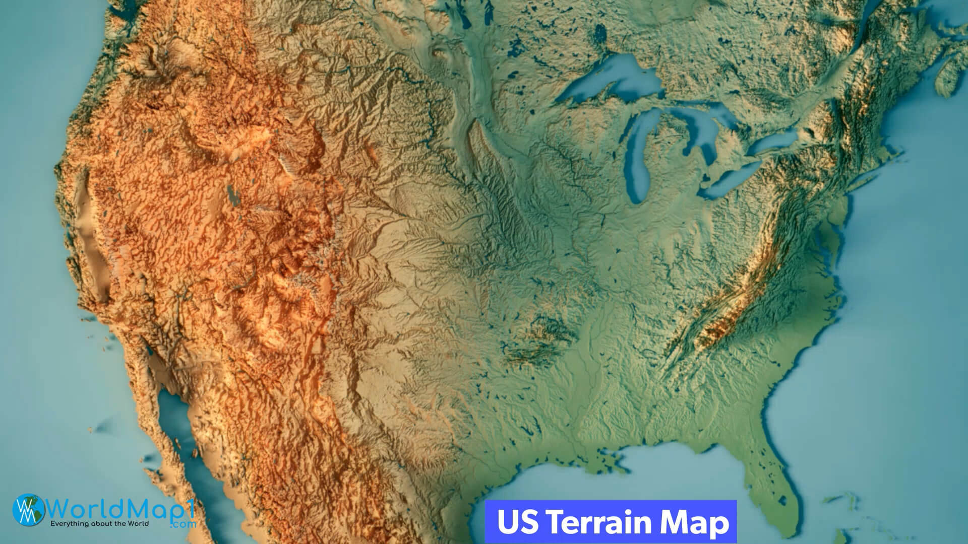The Map of The United States - Terrain%20Map%20of%20USA 