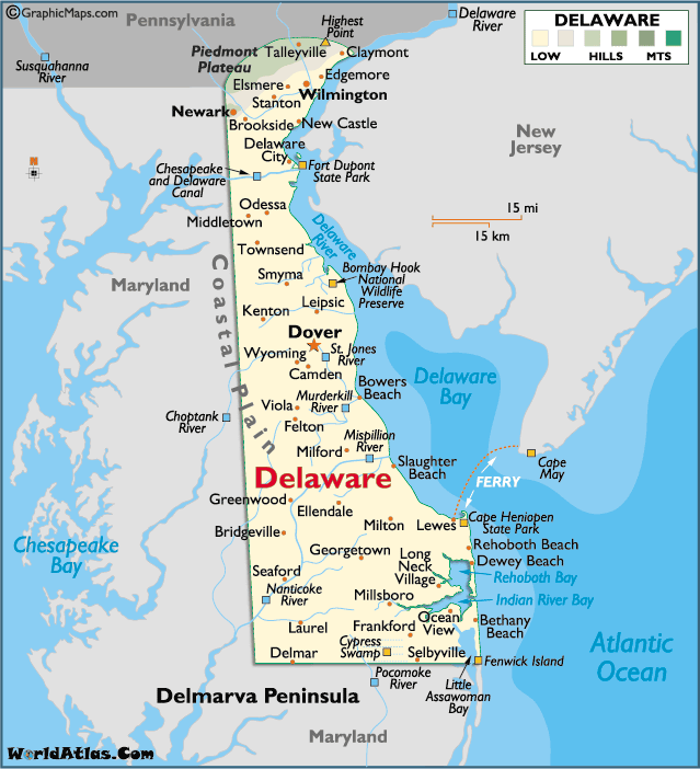 Delaware Map Dover