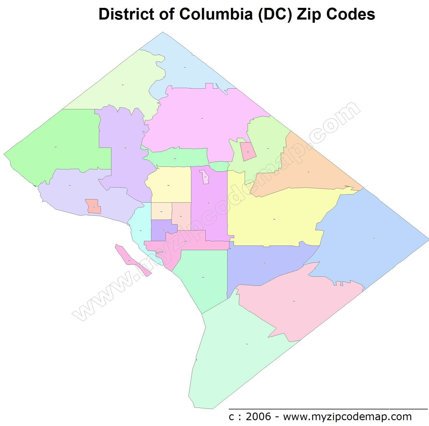 Blank District of Columbia Map