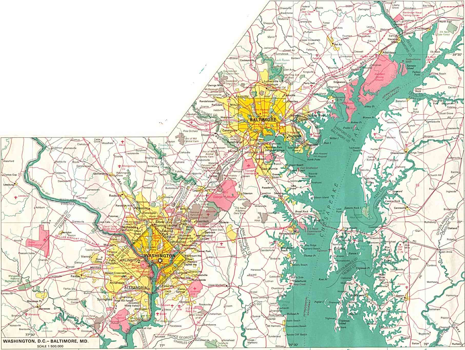 District of Columbia Cities Map