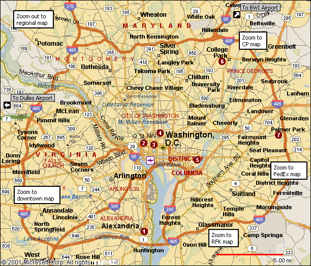 Washington DC, District of Columbia Map