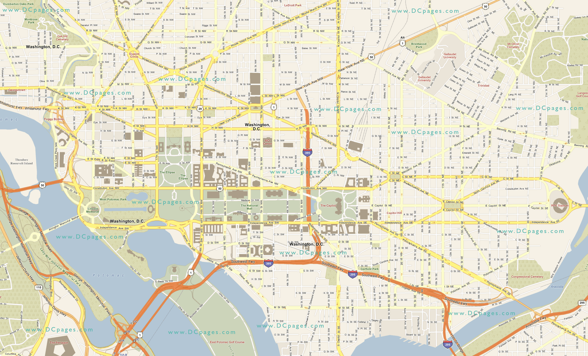 Washington DC State Map